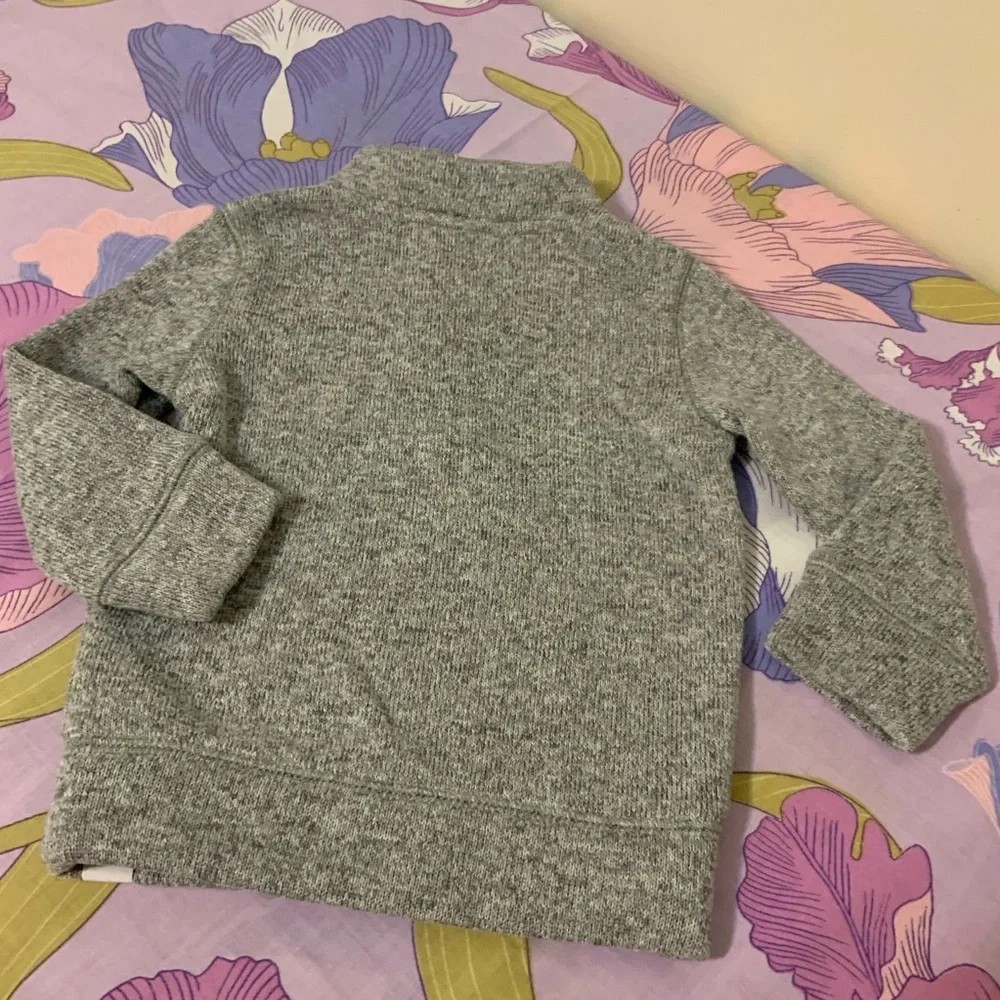 Like New Baby Gap Knit 1/4 Zip Gray Sweater Unisex